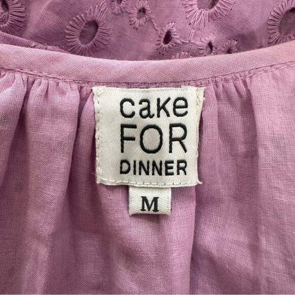 Cake for Dinner Charlotte Purple Tiered Eyelet Mini Dress Tassels Medium - Picture 8 of 12